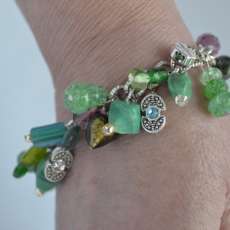 Green adventurine dangle bracelet