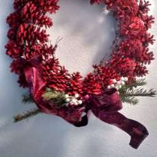 Red Pine cone wreath