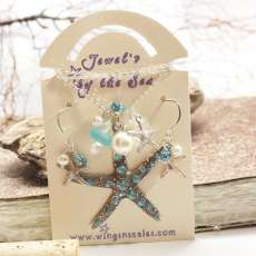 Lovely Starfish Necklace and Earring Set Turquoise Bay