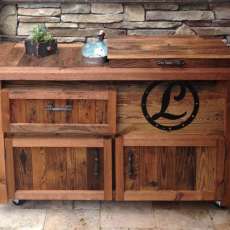 Reclaimed Cooler Bar Cabinet - Reclaimed, Salvaged, Barnwood, Bar Cart, Cabinet, Indoor & Outdoor