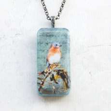 Bluebird fine art pendant