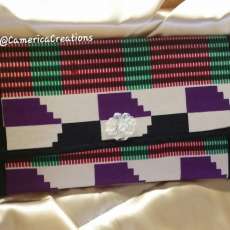 Handmade clutch african print kente fabric