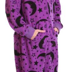 Adult Onesie Wizard Stars and Moons Style in Purple XS-XXL