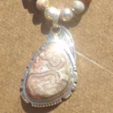 Ammonite, Pyrite, & Black Onyx .925 Silver Necklace