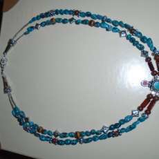 nepal necklace 2 strand turuoise