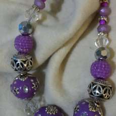 JJ Baubles and Bling Necklace/Lilac & Purple