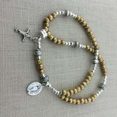 4mm Ethiopian Brass Rosary Bracelet, 7.25"