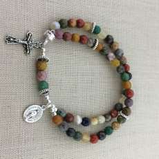 6mm Mixed Agate Rosary Bracelet