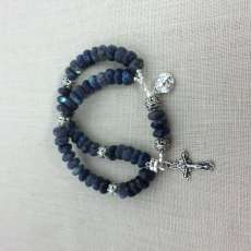 5x7mm Black Labradorite Rosary Bracelet 7.25"