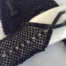 Goth Black Fishnet Fingerless Fantasy Gloves
