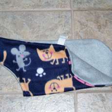 Medium Size Reversible Dog Coat with Cat and Mouse Prints