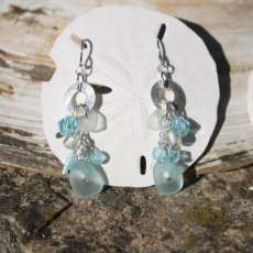 Beach glass earrings