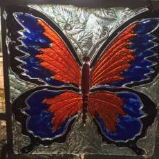 Large Fused Glass Butterfly Suncatcher