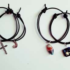 Leather adjustable bracelet with charm~ 2 for $10