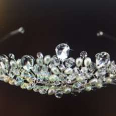 Wedding head dress with crystals and pearls