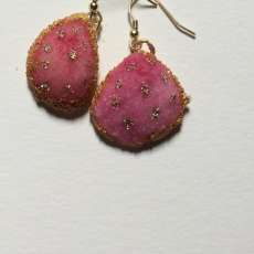 Pink Princess crystalized earrings