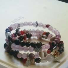 wire wrap rose quartz bracelet