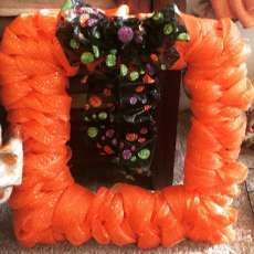 Square Orange Halloween Wreath