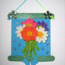 Loom Band Flower Bouquet Wall Plaque