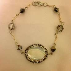 Swarovski Crystal with Druzy and Natural Shell Embellishment Bracelet