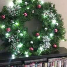 Traditional round evergreen wreath