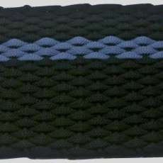 Rockport Rope Mat Black with offset Lt Blue stripe