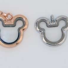 Lockets: Mouse style: Silver w/ rhinestones, rose gold, silver, and gold.