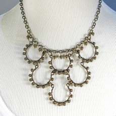 Hand-formed, 6-loop, beaded necklace