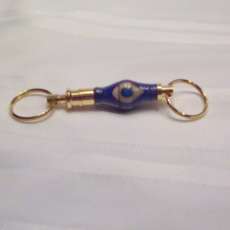Detachable Key Ring in Blue and White