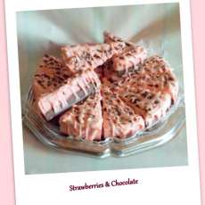 Milly Verchar ~ Strawberries & Chocolate Shea Butter Cake Slice Soap