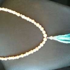 beaded tassel and coral
