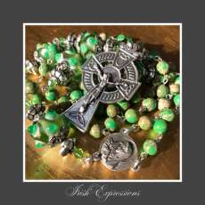 Handmade Green Sea sediment Jasper Catholic Rosary