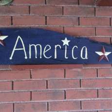 Reclaimed wood America sign