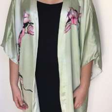 Silk Satin Kimono, "Cherry Blossoms"