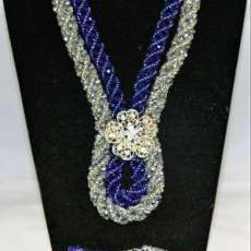 Blue/Silver Bridal Necklace/Bracelet Set