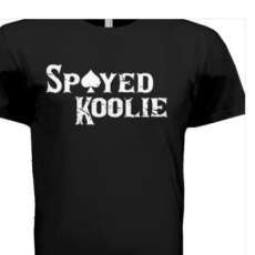 Spayed Koolie black short-sleeve logo t-shirt