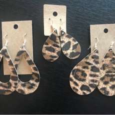 Cheetah Cork Leather Earrings