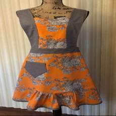Ladies orange and gray apron
