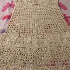 Crochet diamond stitch flower boho maxi skirt