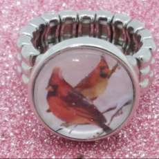 Handmade Cardinal Snap Button