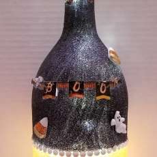 Halloween Decorated Wine Bottle