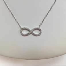 Sterling Silver Infinty Cubic Zirconia Necklace