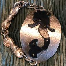 Mermaid Silhouette .925 Sterling Silver Artisan Bracelet