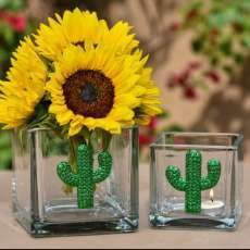Exquisite Crystal Cactus Candle Holder/Vase