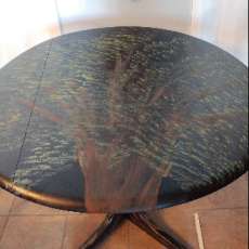 Hand painted drop leaf Tree table
