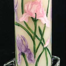 Hand painted 6 inch LED pillar candles