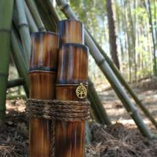 Small 3 Tier Bamboo Pillar Candle