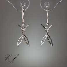 Handmade Sterling Silver Leaves Motif Earrings