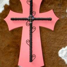 Large Coral Wall Cross