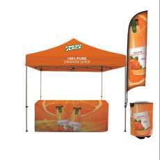 Tailgater Total Show Package-Tent, Flag, custom table throw and Cooler